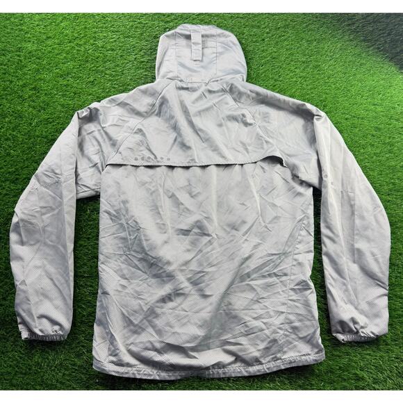 Nike Storm-FIT² Windbreaker Jacket L Silver Gray Reflective Hooded Running Rain - Picture 2 of 11